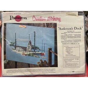 Paragon Needlecraft Crewel Embroidery Kit Anderson’s Dock Maritime Scene NEW NOS